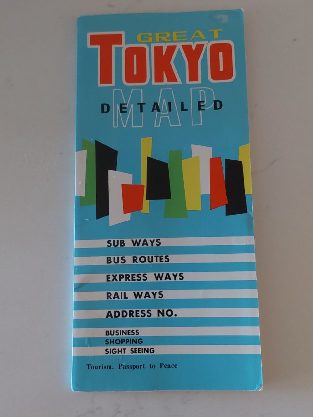 Vintage 1960s Great Tokyo Detailed Map Mid-Century Japan Tourist Travel Guide